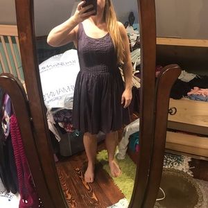 Lace back cotton dress